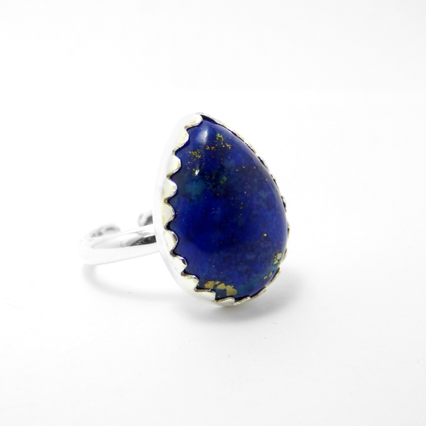 "Μagic lapis drop" - Χειροποίητο δαχτυλίδι, επάργυρο, με ημιπολύτιμο λίθο Lapis Lazuli σε σχήμα δάκρυ! - ημιπολύτιμες πέτρες, ημιπολύτιμες πέτρες, chic, handmade, βραδυνά, fashion, καλοκαιρινό, vintage, design, ιδιαίτερο, μοναδικό, μοντέρνο, γυναικεία, sexy, ανοιξιάτικο, επάργυρα, donkey, δαχτυλίδι, δαχτυλίδια, χειροποίητα, απαραίτητα καλοκαιρινά αξεσουάρ, κλασσικά, γυναίκα, boho, ethnic