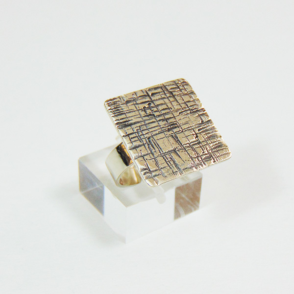 "Square Logic" - Τετράγωνο δαχτυλίδι - handmade, fashion, design, αλπακάς, δαχτυλίδι, χειροποίητα, σφυρήλατο
