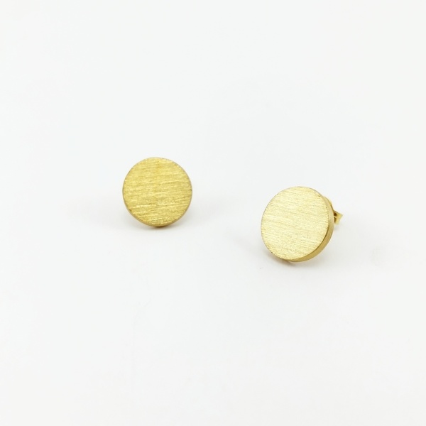 Minimal Shapes - Σκουλαρίκια (Διάμετρος 1.15cm) - ασήμι, επιχρυσωμένα, επιχρυσωμένα, ασήμι 925, σκουλαρίκια, γεωμετρικά σχέδια, χειροποίητα, minimal, ασημένια - 2