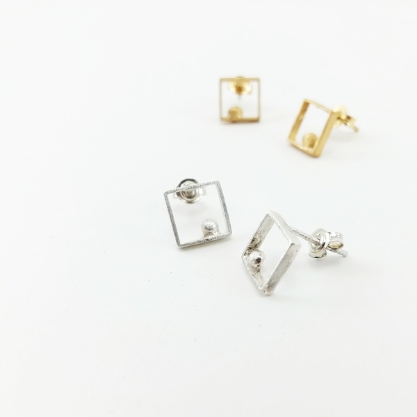 Minimal Shapes - Σκουλαρίκια, από ασήμι 925, εμπνευσμένα από τα γεωμετρικά σχήματα - ασήμι, ασήμι 925, σκουλαρίκια, γεωμετρικά σχέδια, χειροποίητα, minimal, ασημένια - 2