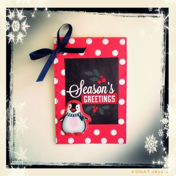 Christmas Greeting Card - κορδέλα, χαρτί, πουά, χειροποίητα - 2