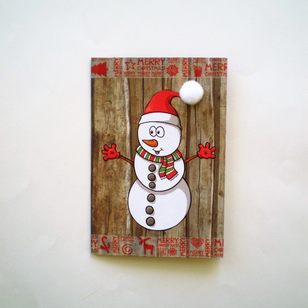 Christmas Greeting Card - ξύλο, χαρτί, χειροποίητα