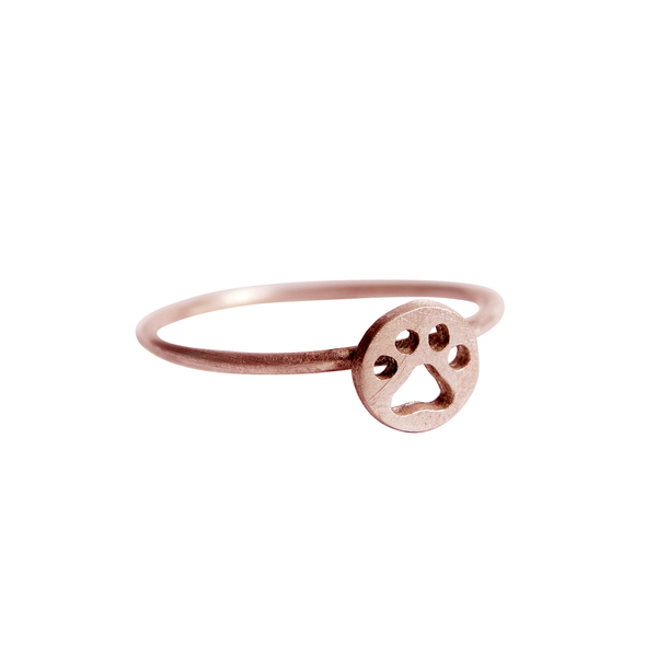 Μini ροζ επίχρυσο ασημένιο δαχτυλίδι πατουσάκι - μοντέρνο, chevalier, ασήμι 925, γάτα, δαχτυλίδι, minimal, rock