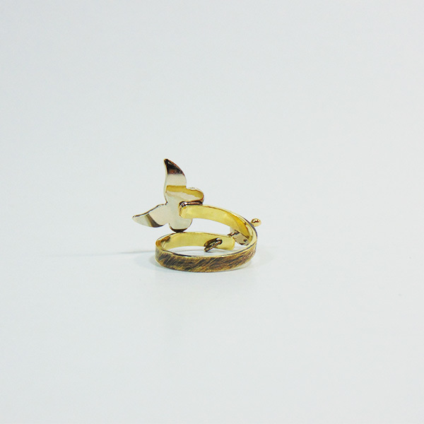 Butterfly - handmade, fashion, ορείχαλκος, αλπακάς, δαχτυλίδι, χειροποίητα, πεταλούδα, κομψά - 3