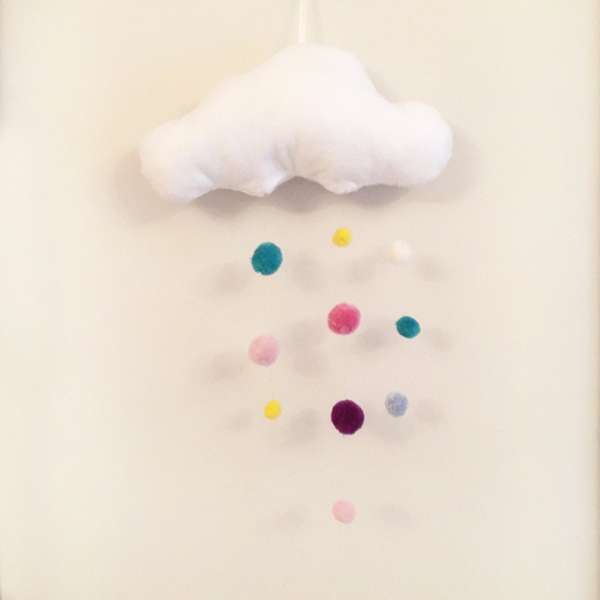 Παιδικό διακοσμητικό χρωματιστό συννεφάκι - διακοσμητικό, χρωματιστό, pom pom, pom pom, συννεφάκι, μόμπιλε, για παιδιά