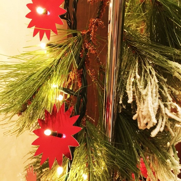 Χριστουγεννιάτικα στολίδια για φωτάκια | set των 20 | flowers - λουλούδια, χριστουγεννιάτικο δέντρο, στολίδια - 2