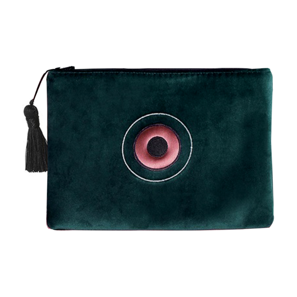 Miss Green Velvet - Vevlet Envelope Bag by Christina Malle - πορτοφολάκι, βελούδο, μάτι