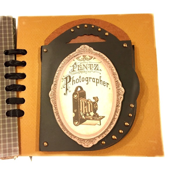 Άλμπουμ φωτογραφιών steampunk - ύφασμα, κορδέλα, ιδιαίτερο, μοναδικό, πλαστικό, χαρτί, δώρο, πηλός, μέταλλο, πρωτότυπο, άλμπουμ - 2