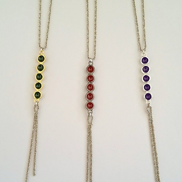 Iris Necklace - ασήμι, αλυσίδες, χρωματιστό, επιχρυσωμένα, ασήμι 925, σμάλτος, χειροποίητα