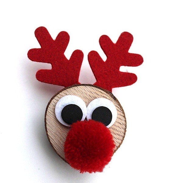 ΚΑΡΦΙΤΣΑ ROUDOLPH - handmade, ξύλο, τσόχα, τσόχα, δώρο, πρωτότυπο, χειροποίητα, εντυπωσιακό, δωράκι, ξύλινο, χριστουγεννιάτικο - 3
