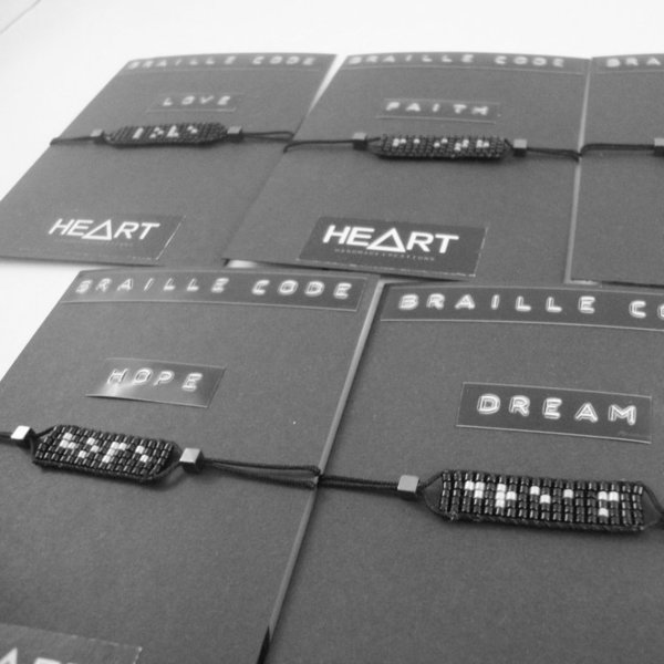 Braille bracelet "Faith", χειροποίητο βραχιόλι με λέξη γραμμένη στον κώδικα Braille - chic, handmade, μοναδικό, μοντέρνο, δώρο, αιματίτης, βραχιόλι, κορδόνια, χειροποίητα, χάντρες, miyuki delica, αυξομειούμενα, φθηνά - 3