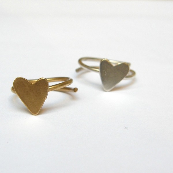 Δαχτυλίδι καρδούλα - μοντέρνο, επιχρυσωμένα, ασήμι 925, καρδιά, cute, δαχτυλίδι, χειροποίητα, minimal, βεράκια, αυξομειούμενα - 2