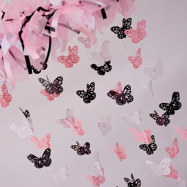 Butterfly Mobile - Oh la la Paris! - κορδέλα, διακοσμητικό, κορίτσι, δωμάτιο, παιδί, πεταλούδες, μόμπιλε - 2