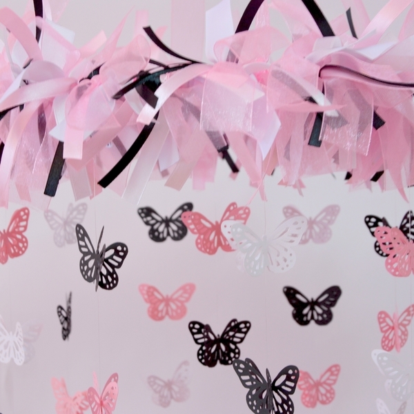 Butterfly Mobile - Oh la la Paris! - κορδέλα, διακοσμητικό, κορίτσι, δωμάτιο, παιδί, πεταλούδες, μόμπιλε - 4