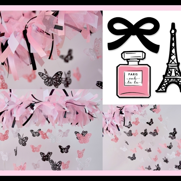 Butterfly Mobile - Oh la la Paris! - κορδέλα, διακοσμητικό, κορίτσι, δωμάτιο, παιδί, πεταλούδες, μόμπιλε - 5