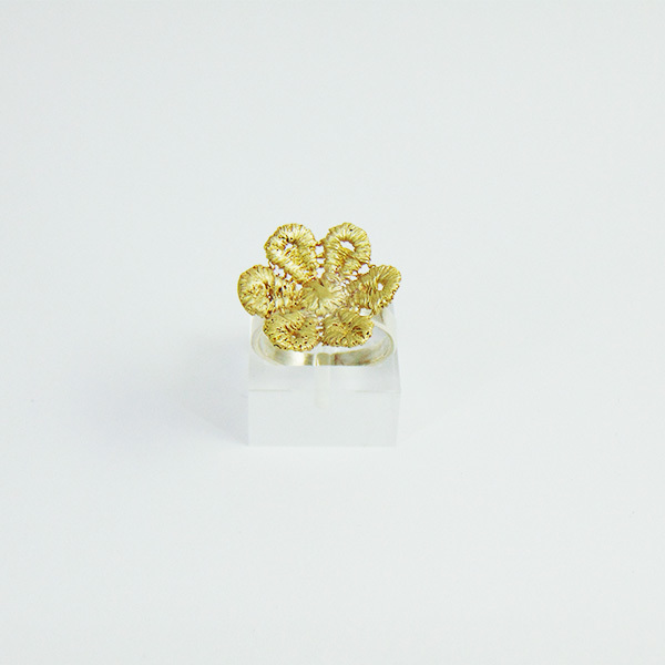 "Flower lace ring" - Δαχτυλίδι από δαντέλα - handmade, fashion, vintage, μοναδικό, επιχρυσωμένα, ορείχαλκος, ασήμι 925, δαχτυλίδι, χειροποίητα, elegant, romantic, βεράκια, unique - 3