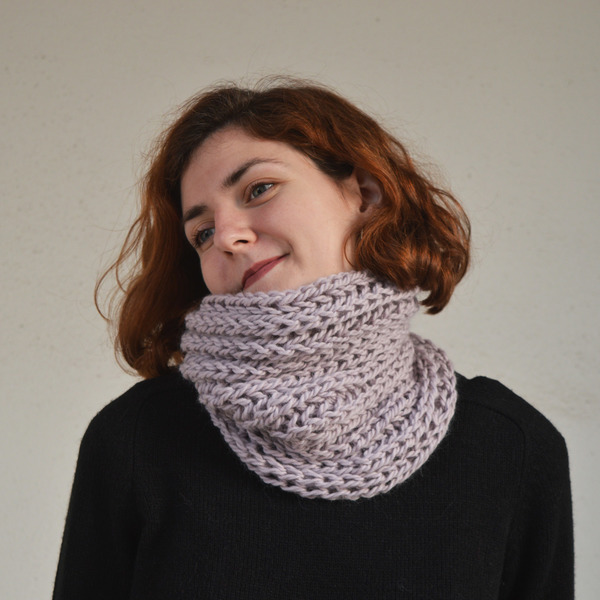 Χειροποίητος knitted λαιμός LILAC - μαλλί, μαλλί, πλεκτό, αλπακάς, χειμωνιάτικο, χειροποίητα, λαιμοί