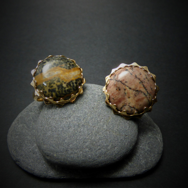 " Beach stones " - Επίχρυσα χειροποίητα δαχτυλίδια με φυσικά βότσαλα από την Μαντίνεια Μεσσηνίας! - ημιπολύτιμες πέτρες, chic, βραδυνά, fashion, καλοκαιρινό, vintage, κλασσικό, design, ιδιαίτερο, μοναδικό, μοντέρνο, γυναικεία, επιχρυσωμένα, ορείχαλκος, ανοιξιάτικο, χειμωνιάτικο, donkey, gothic style, δαχτυλίδια, χειροποίητα, θάλασσα, romantic, minimal, απαραίτητα καλοκαιρινά αξεσουάρ, must αξεσουάρ, κλασσικά, personalised, γυναίκα, unisex, boho, ethnic, rock, βότσαλα, αυξομειούμενα - 2