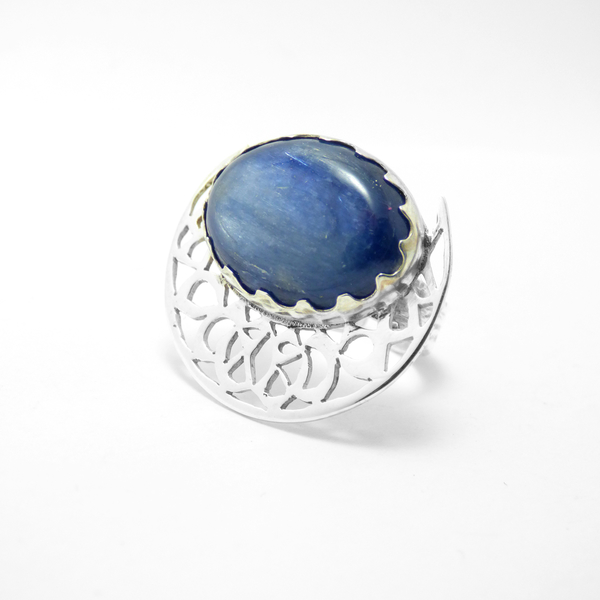 "Celtic Kyanite Moon" - Xειροποίητο Επάργυρο δαχτυλίδι σε σχήμα φεγγαριού με Κυανίτη! - ημιπολύτιμες πέτρες, ημιπολύτιμες πέτρες, chic, handmade, βραδυνά, fashion, καλοκαιρινό, vintage, κλασσικό, design, ιδιαίτερο, μοναδικό, μοντέρνο, γυναικεία, καλοκαίρι, sexy, ανοιξιάτικο, χειμωνιάτικο, επάργυρα, φεγγάρι, donkey, δαχτυλίδι, χειροποίητα, romantic, απαραίτητα καλοκαιρινά αξεσουάρ, κλασσικά, γυναίκα, boho, ethnic