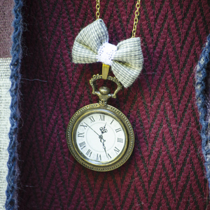 The Clock is Ticking - ύφασμα, ύφασμα, φιόγκος, δαντέλα, vintage, ιδιαίτερο, μοναδικό, ρολόι, μέταλλο, χειροποίητα, romantic, μακριά, μενταγιόν - 4