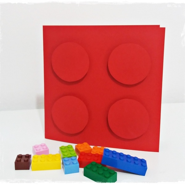 NEW!!Χειροποίητη κάρτα "LEGO" - ιδιαίτερο, χαρτί, χειροποίητα, δωράκι, για παιδιά - 2