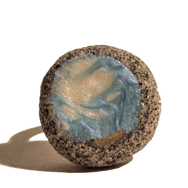 moon - ζωγραφισμένα στο χέρι, ιδιαίτερο, μοντέρνο, πέτρα, σμάλτος, δώρο, πηλός, δαχτυλίδι, χειροποίητα