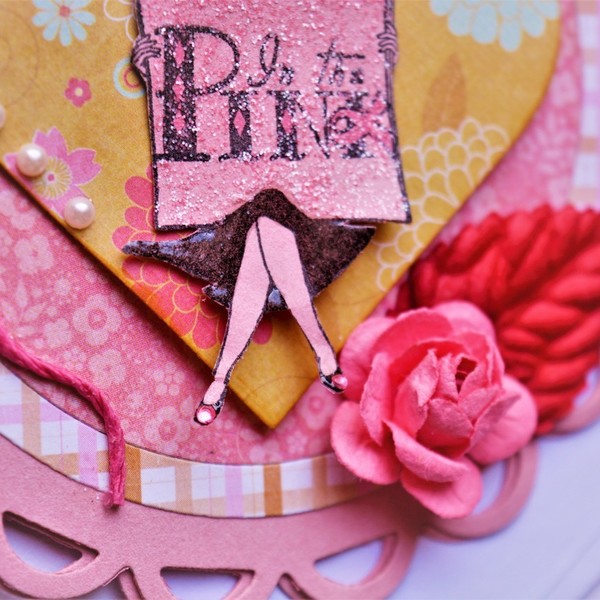 Kάρτα "On the Pink" - κύκλος, καρδιά, κορίτσι, χαρτί, δώρο, λουλούδια, κορδόνια, δωράκι, είδη δώρου, λουλούδι, πέρλες, γενική χρήση - 2