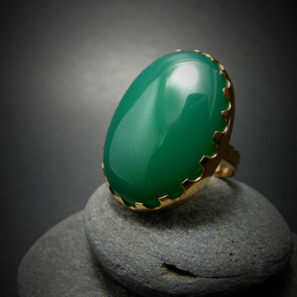 " Magic Green Onyx " - Χειροποίητο δαχτυλίδι, επίχρυσο, με πράσινο Όνυχα. - ημιπολύτιμες πέτρες, ημιπολύτιμες πέτρες, chic, handmade, βραδυνά, fashion, καλοκαιρινό, vintage, design, ιδιαίτερο, μοναδικό, μοντέρνο, γυναικεία, καλοκαίρι, επιχρυσωμένα, ορείχαλκος, sexy, ανοιξιάτικο, χειμωνιάτικο, όνυχας, donkey, δαχτυλίδι, χειροποίητα, romantic, απαραίτητα καλοκαιρινά αξεσουάρ, must αξεσουάρ, κλασσικά, γυναίκα, boho, ethnic - 2