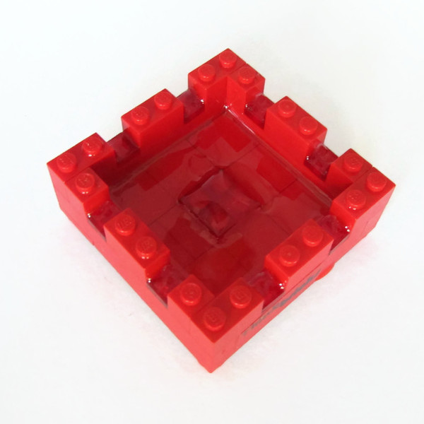 Μικρό Τασάκι κόκκινο από τουβλάκια τετράγωνο - γυαλί, ιδιαίτερο, μοναδικό, γυναικεία, ανδρικά, πλαστικό, decor, δωράκι, είδη διακόσμησης, είδη δώρου, τουβλάκια, δώρα γενεθλίων - 4