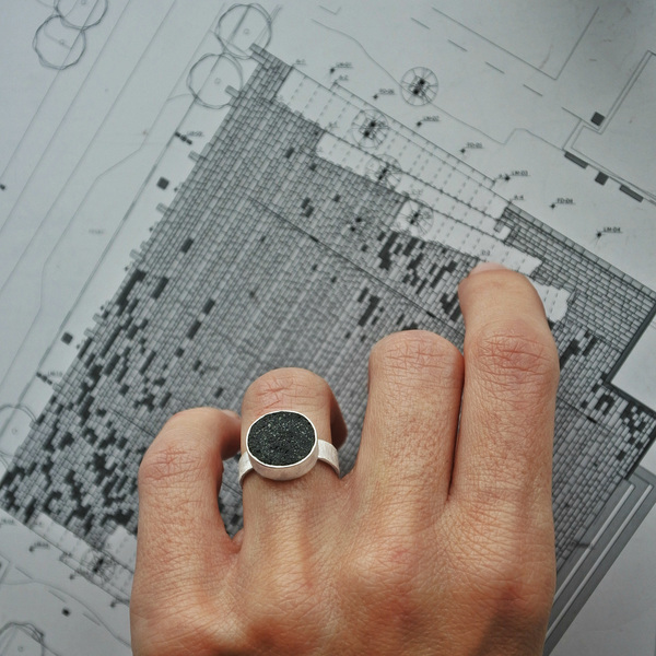 ○ Santorini I | δαχτυλίδι από ασήμι 925 και πέτρα απο τη Σαντορίνη | ελληνικά νησιά - πέτρα, ασήμι 925, χειροποίητα - 2