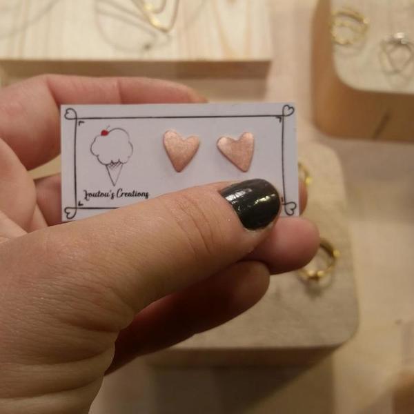 Καρδούλες σκουλαρίκια - επιχρυσωμένα, ασήμι 925, καρδιά, cute, σκουλαρίκια, χειροποίητα, ασημένια - 4