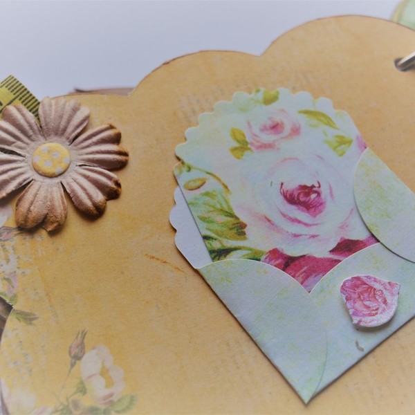 Mini Album "Memories" - κορδέλα, δαντέλα, vintage, κορίτσι, χαρτί, δώρο, λουλούδια, κρίκοι, πεταλούδα, δώρα, είδη δώρου, λουλούδι, άλμπουμ, πέρλες - 4