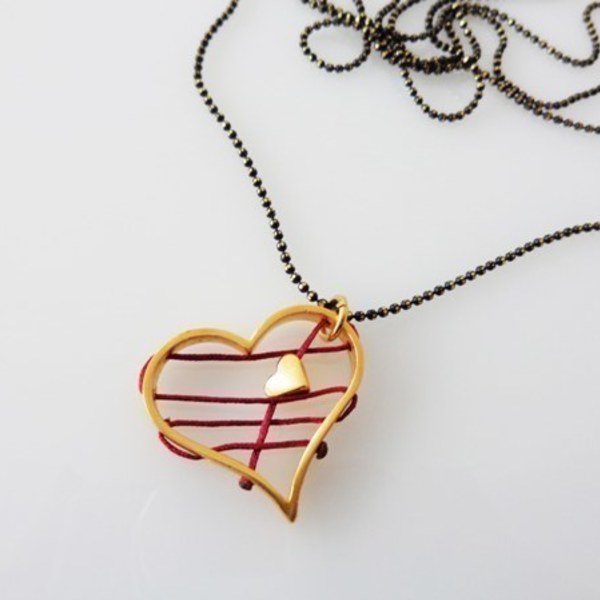 Happy Valentines day ♥♥♥ Κολιέ καρδιά - αλυσίδες, ιδιαίτερο, αλουμίνιο, καρδιά, δώρο, αγάπη, μέταλλο, κολιέ, κορδόνια, ξεχωριστό, ερωτευμένοι - 2