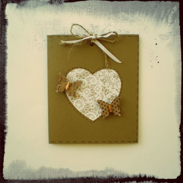 Valentine's Day Card - κορδέλα, χαρτί, χειροποίητα - 2
