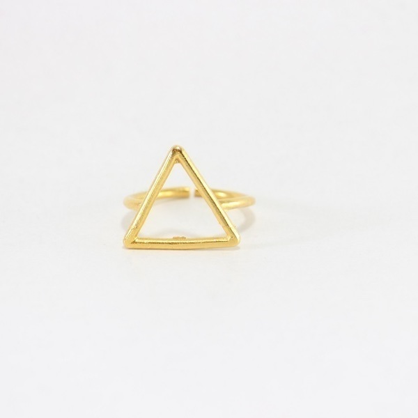 Γεωμετρικό δαχτυλίδι σε σχήμα τριγώνου - ορείχαλκος, δαχτυλίδι, γεωμετρικά σχέδια, minimal