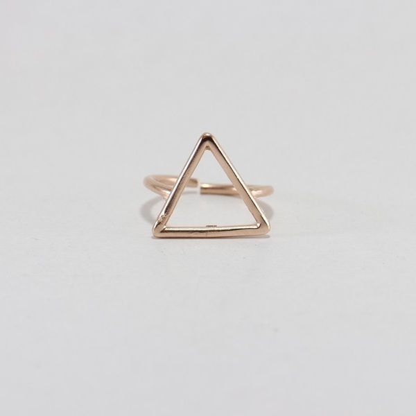 Γεωμετρικό δαχτυλίδι σε σχήμα τριγώνου - ορείχαλκος, δαχτυλίδι, γεωμετρικά σχέδια, minimal - 2