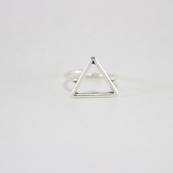 Γεωμετρικό δαχτυλίδι σε σχήμα τριγώνου - ορείχαλκος, δαχτυλίδι, γεωμετρικά σχέδια, minimal - 3