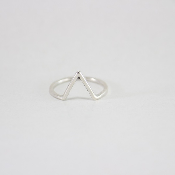 Γεωμετρικό δαχτυλίδι σε σχήμα V - ορείχαλκος, δαχτυλίδι, γεωμετρικά σχέδια, minimal - 2