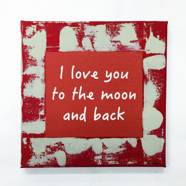 I love you to the moon and back - διακοσμητικό, πίνακες & κάδρα, καμβάς, χαρτί, επιτοίχιο, δώρο, ακρυλικό, χειροποίητα, είδη διακόσμησης, είδη δώρου