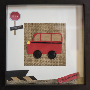 Παιδικό κάδρο Red bus - ξύλο, πίνακες & κάδρα, αγόρι, χαρτί, παιδικά κάδρα