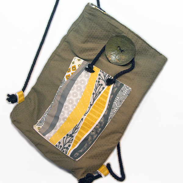 Τσάντα πλάτης - ύφασμα, κουμπί, all day, unique