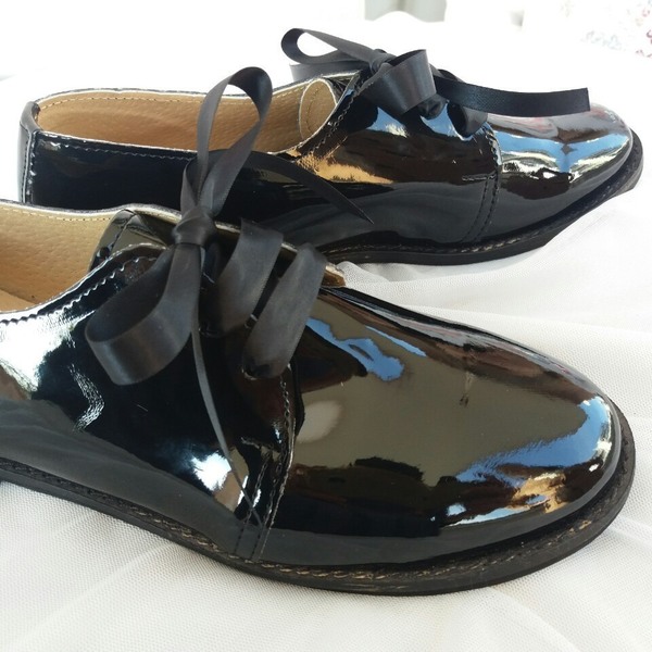Oxford shoes μαύρο λουστρίνι!! - δέρμα