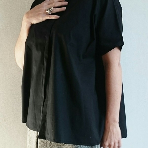 Μαύρο βαμβακερο πουκάμισο - 2