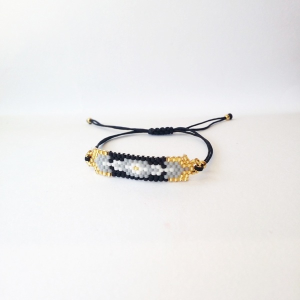 Dalicate bracelet miyuki - μοντέρνο, ασήμι 925, ταυτότητες, κορδόνια, χειροποίητα, χάντρες, miyuki delica, unique, αυξομειούμενα, δώρα για γυναίκες - 2