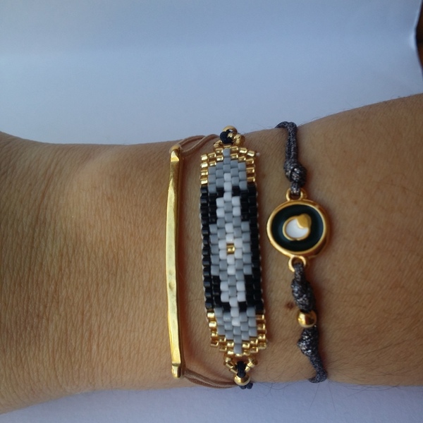 Dalicate bracelet miyuki - μοντέρνο, ασήμι 925, ταυτότητες, κορδόνια, χειροποίητα, χάντρες, miyuki delica, unique, αυξομειούμενα, δώρα για γυναίκες - 4