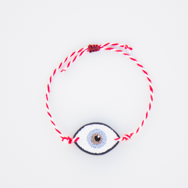 March bracelet - Evil eye - handmade, fashion, γυναικεία, ανδρικά, μάρτης, πηλός, κορδόνια, χειροποίητα, μάτι, unisex