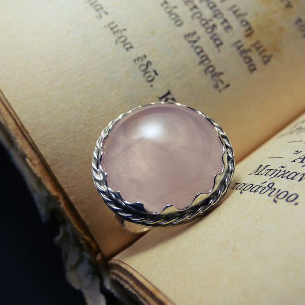 "Rose Quartz" - Χειροποίητο δαχτυλίδι επάργυρο με ημιπολύτιμο λίθο Ρόζ Χαλαζία! - ημιπολύτιμες πέτρες, ημιπολύτιμες πέτρες, chic, handmade, fashion, καλοκαιρινό, vintage, design, ιδιαίτερο, μοναδικό, μοντέρνο, γυναικεία, καλοκαίρι, sexy, ανοιξιάτικο, σύρμα, χειμωνιάτικο, επάργυρα, donkey, δαχτυλίδι, δαχτυλίδια, χειροποίητα, romantic, απαραίτητα καλοκαιρινά αξεσουάρ, κλασσικά, γυναίκα, boho - 4