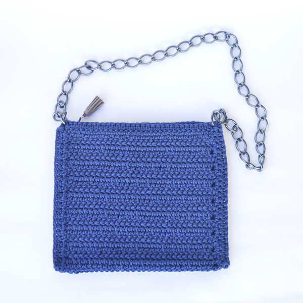 Φάκελος crochet ώμου με αλυσίδα και φερμουάρ - αλυσίδες, αλυσίδες, handmade, πλεκτό, φάκελοι, crochet, τσάντα, χειροποίητα