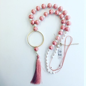 Pink Necklace - ημιπολύτιμες πέτρες, κολιέ, πέτρες, γυάλινες