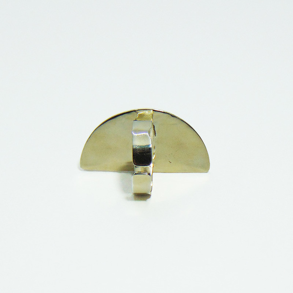 Semicircle - Χειροποίητο δαχτυλίδι με μαργαριτάρι - statement, handmade, βραδυνά, fashion, ιδιαίτερο, μοντέρνο, μαργαριτάρι, μαργαριτάρι, αλπακάς, δαχτυλίδι, γεωμετρικά σχέδια, χειροποίητα, elegant, minimal, αυξομειούμενα - 4